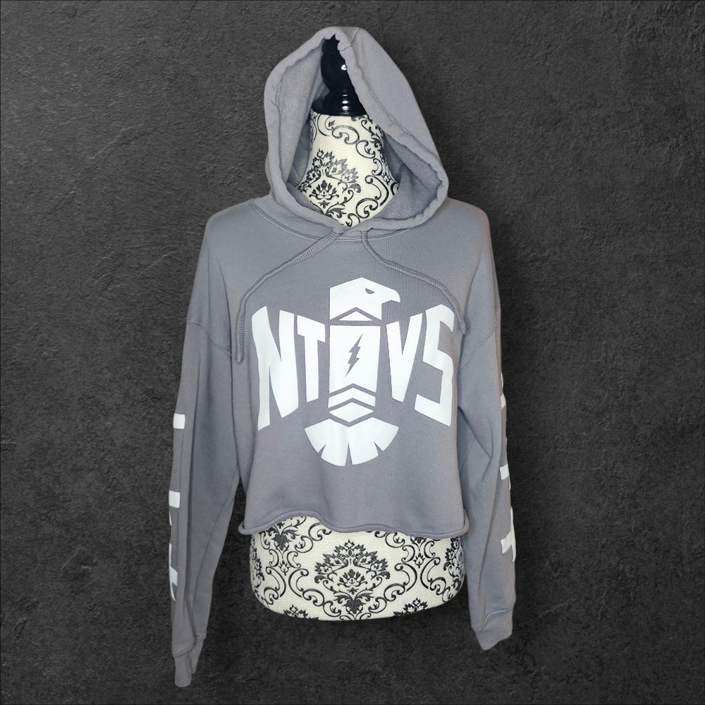BELLACANVAS Natives Cropped Gray Hoodie - Medium
